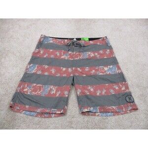 ROARK Board Shorts Mens 36 Multicolor Floral Print Chiller Logo Swim Trunks